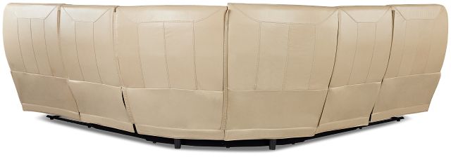 Casey Light Beige Lthr/vinyl Small Two-arm Power Reclining Sectional