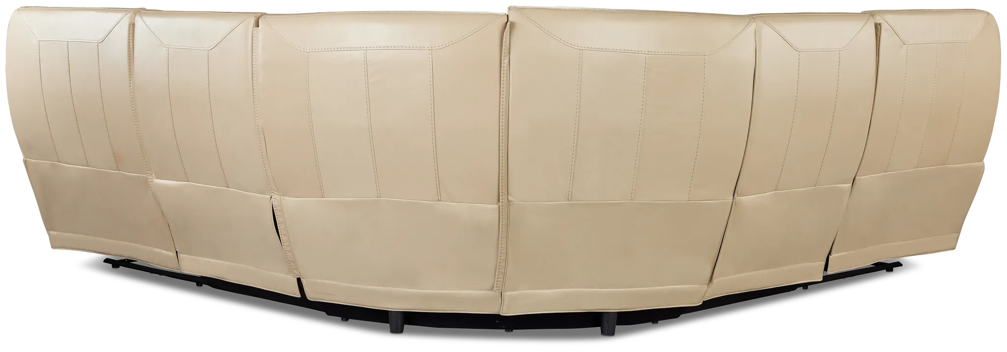 Casey Light Beige Lthr/vinyl Small Two-arm Power Reclining Sectional