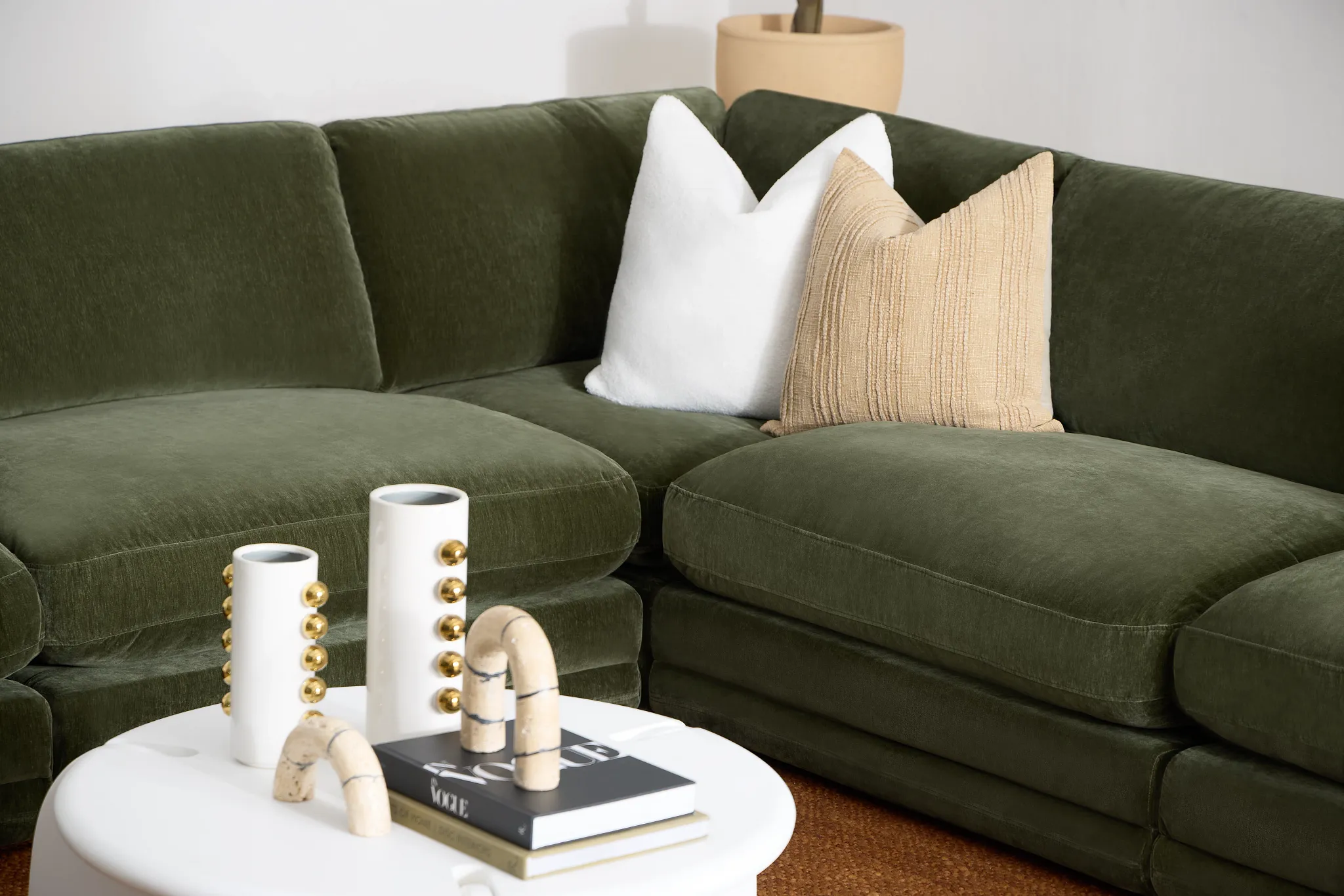 Jules Green Velvet 5-piece Modular Sectional
