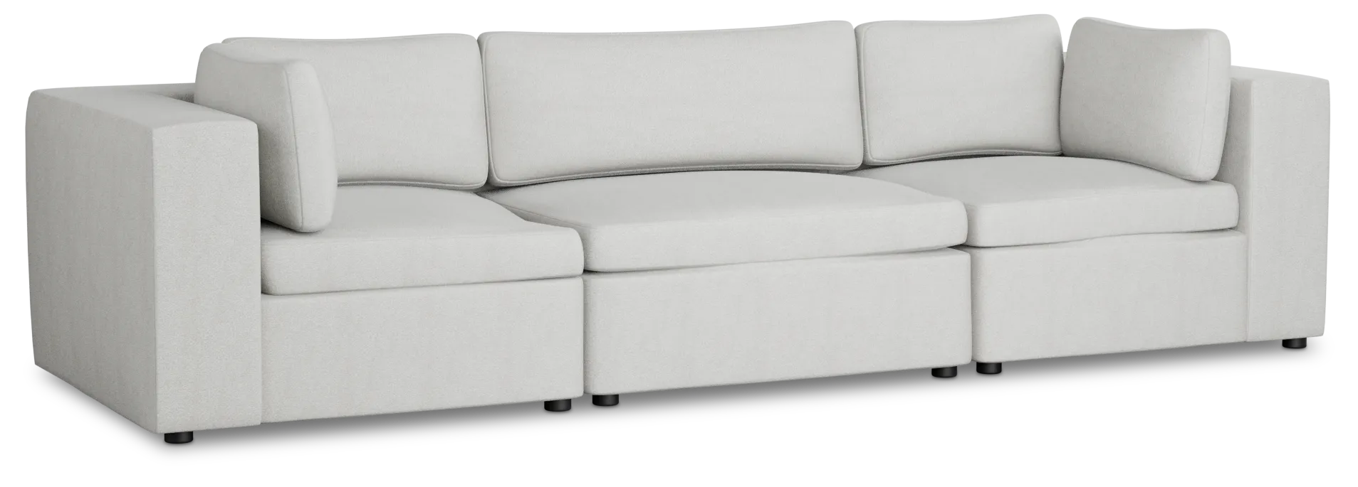 Destin Sutton Gray Fabric 3 Piece Modular Sofa