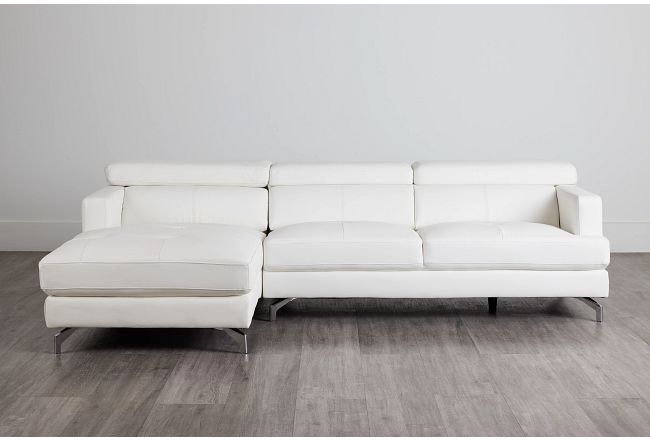 Marquez White Micro Left Chaise Sectional