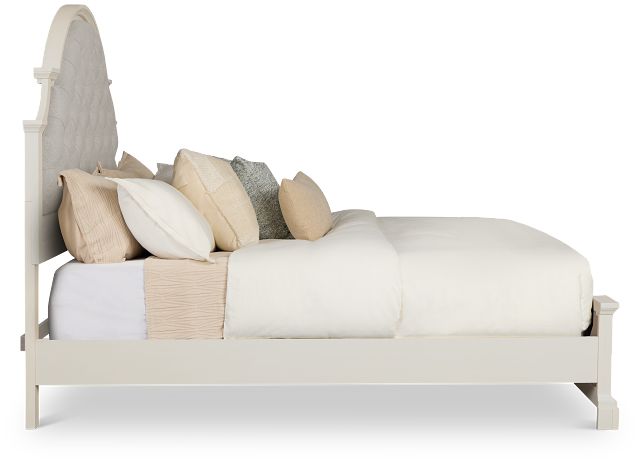 Charlotte White Uph Panel Bed