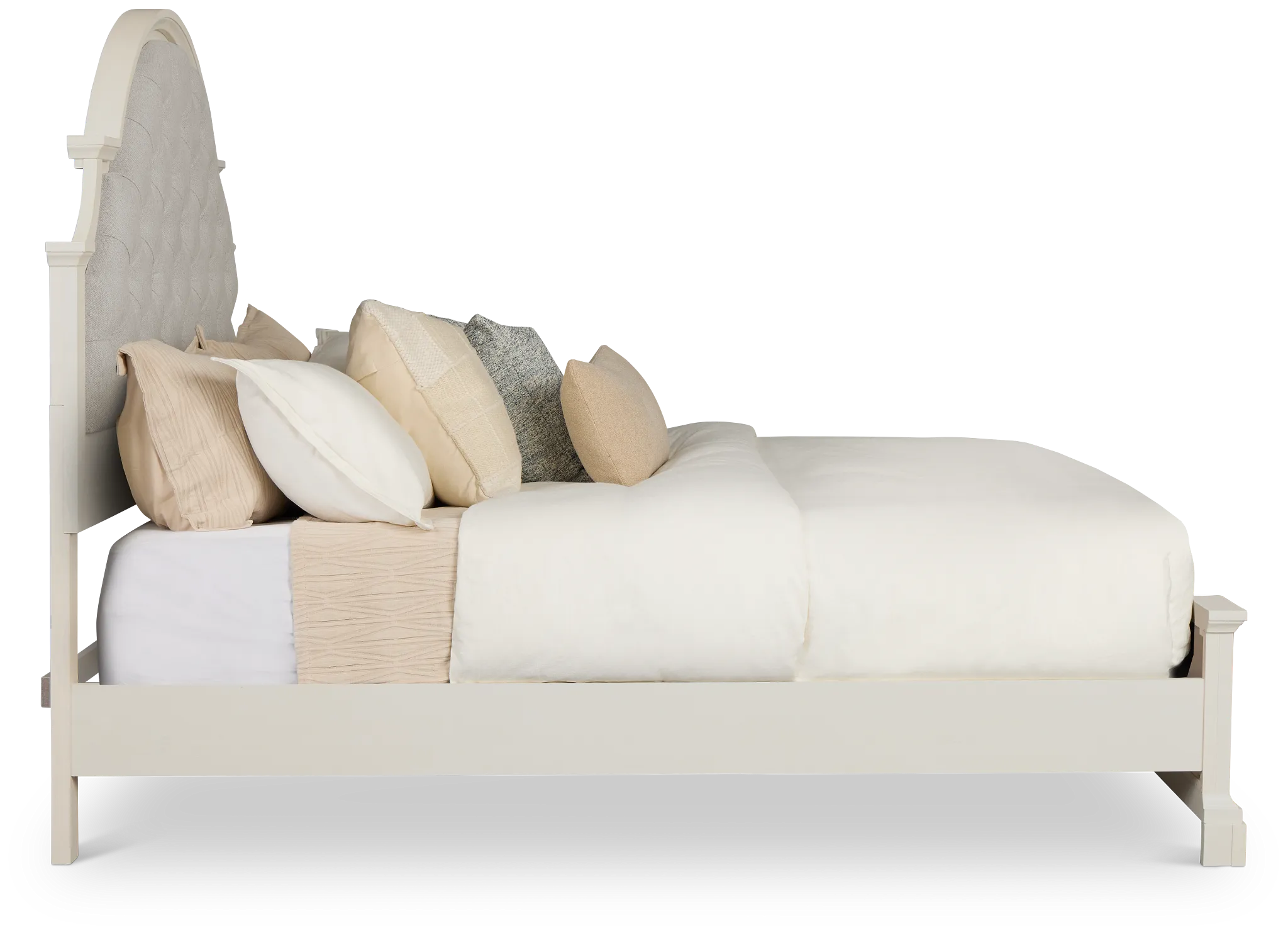 Charlotte White Uph Panel Bed