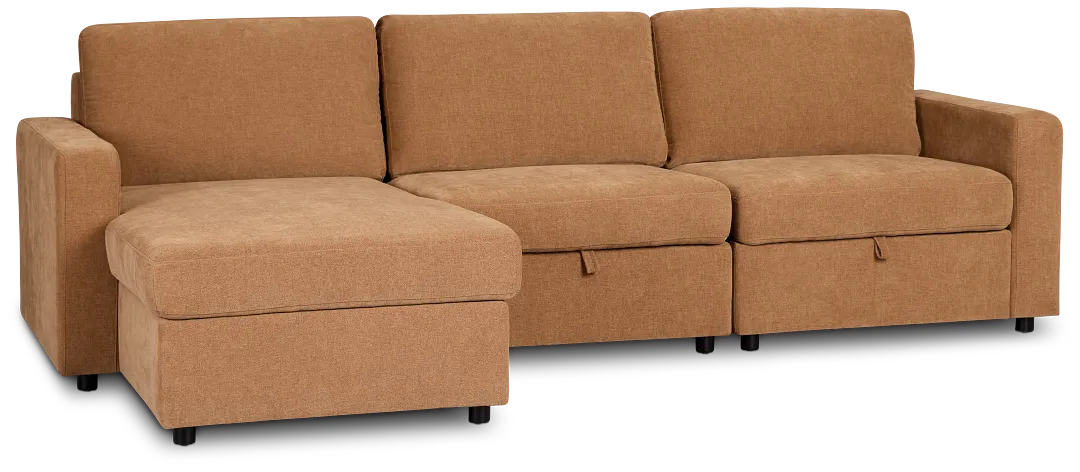 Addie Brown Fabric Left Chaise Storage Sectional