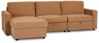 Addie Brown Fabric Left Chaise Storage Sectional