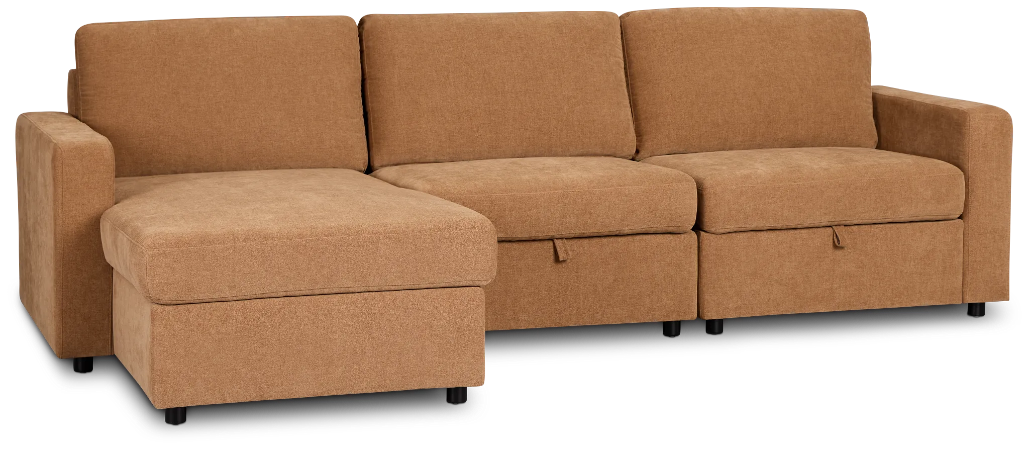 Addie Brown Fabric Left Chaise Storage Sectional