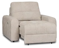 Hendrix Light Taupe Fabric Power Reclining Chaise