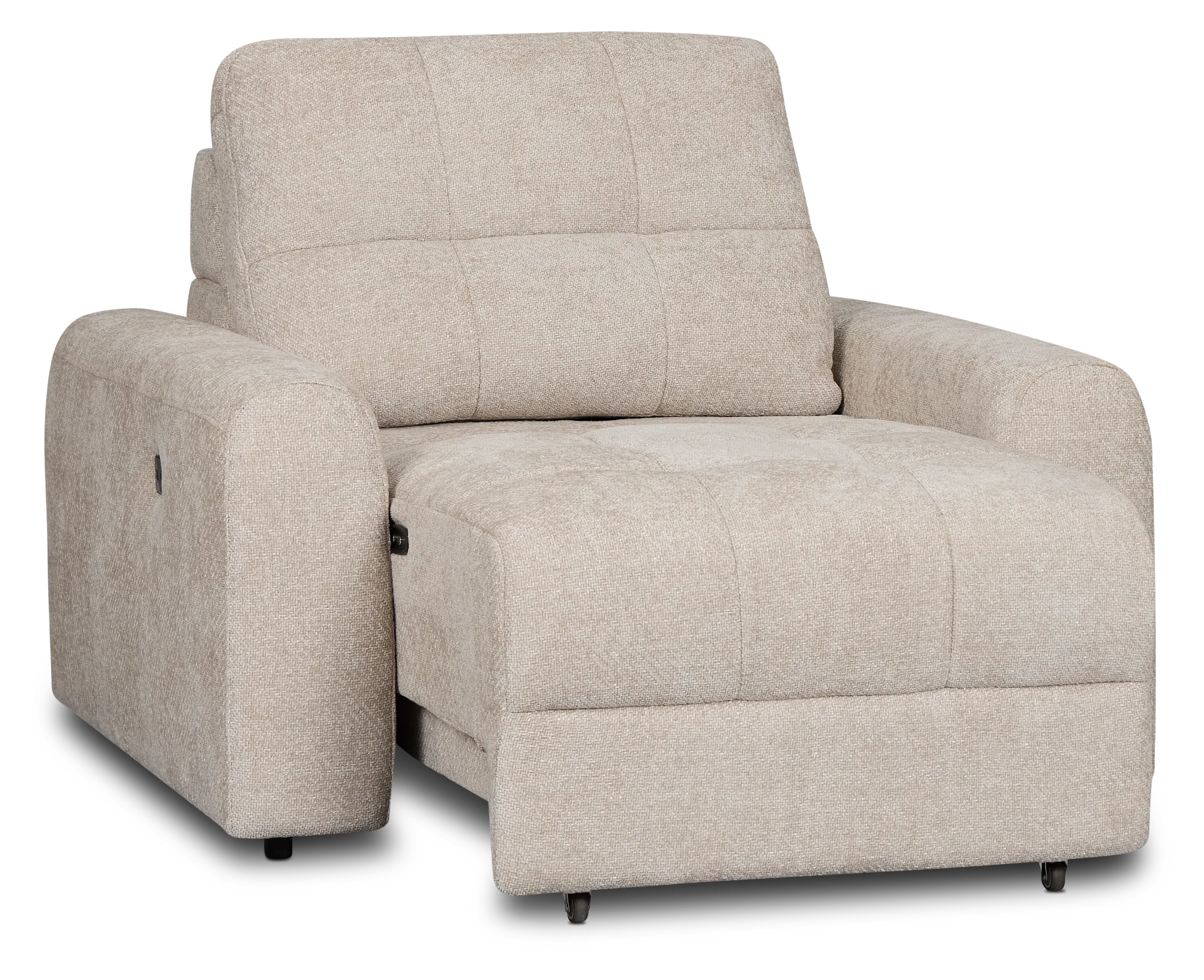 Hendrix Light Taupe Fabric Power Reclining Chaise