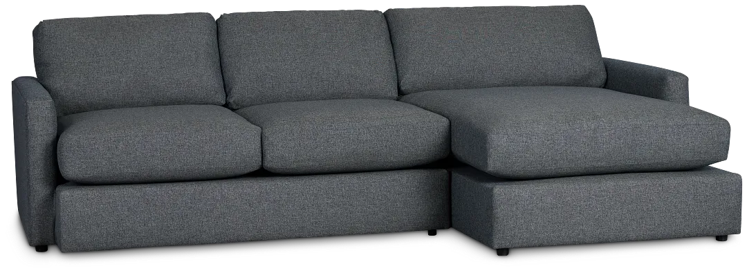 Noah Dark Gray Fabric Small Right Chaise Sectional
