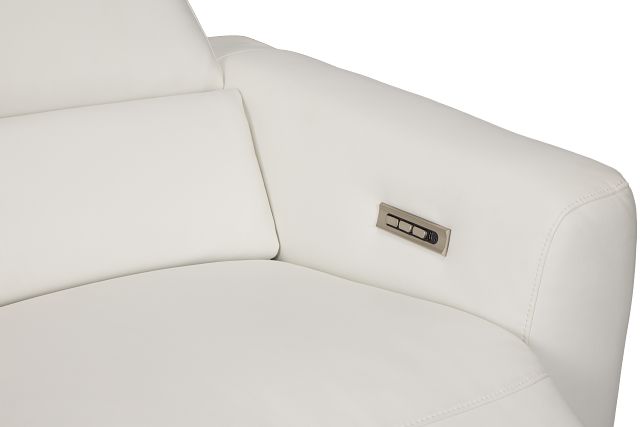 Melody White Micro Power Reclining Console Sofa
