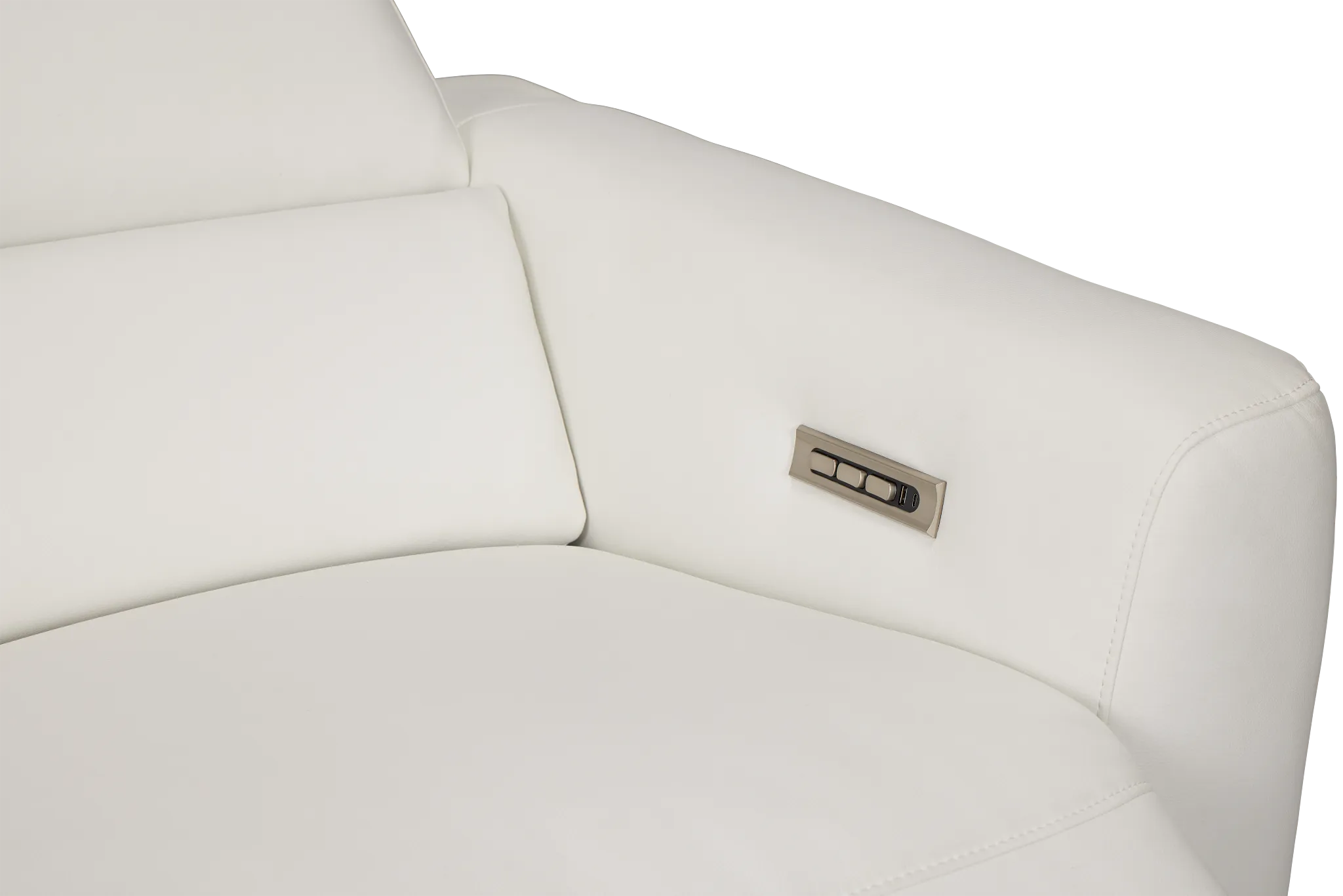 Melody White Micro Power Reclining Console Sofa