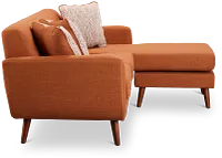 Raya Orange Fabric Chaise Sectional