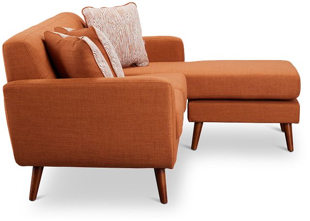 Raya Orange Fabric Chaise Sectional
