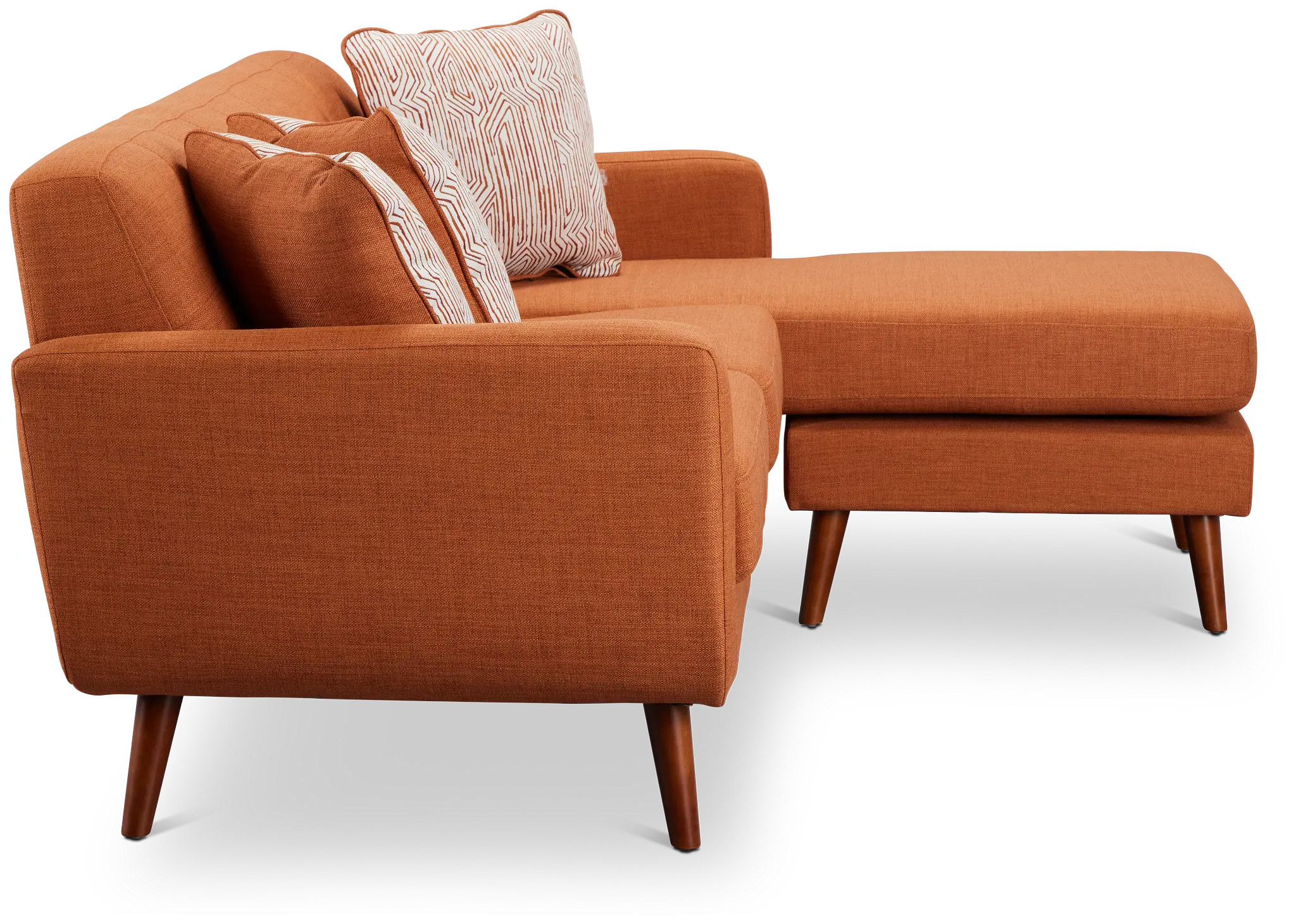 Raya Orange Fabric Chaise Sectional