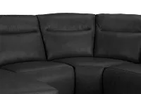 Elba Dark Gray Leather Large Dual Power Left Chaise Sectional