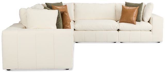 Cruz White Fabric 5-piece Modular Sectional With Console