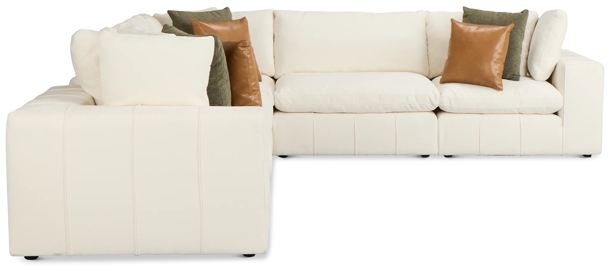 Cruz White Fabric 5-piece Modular Sectional With Console