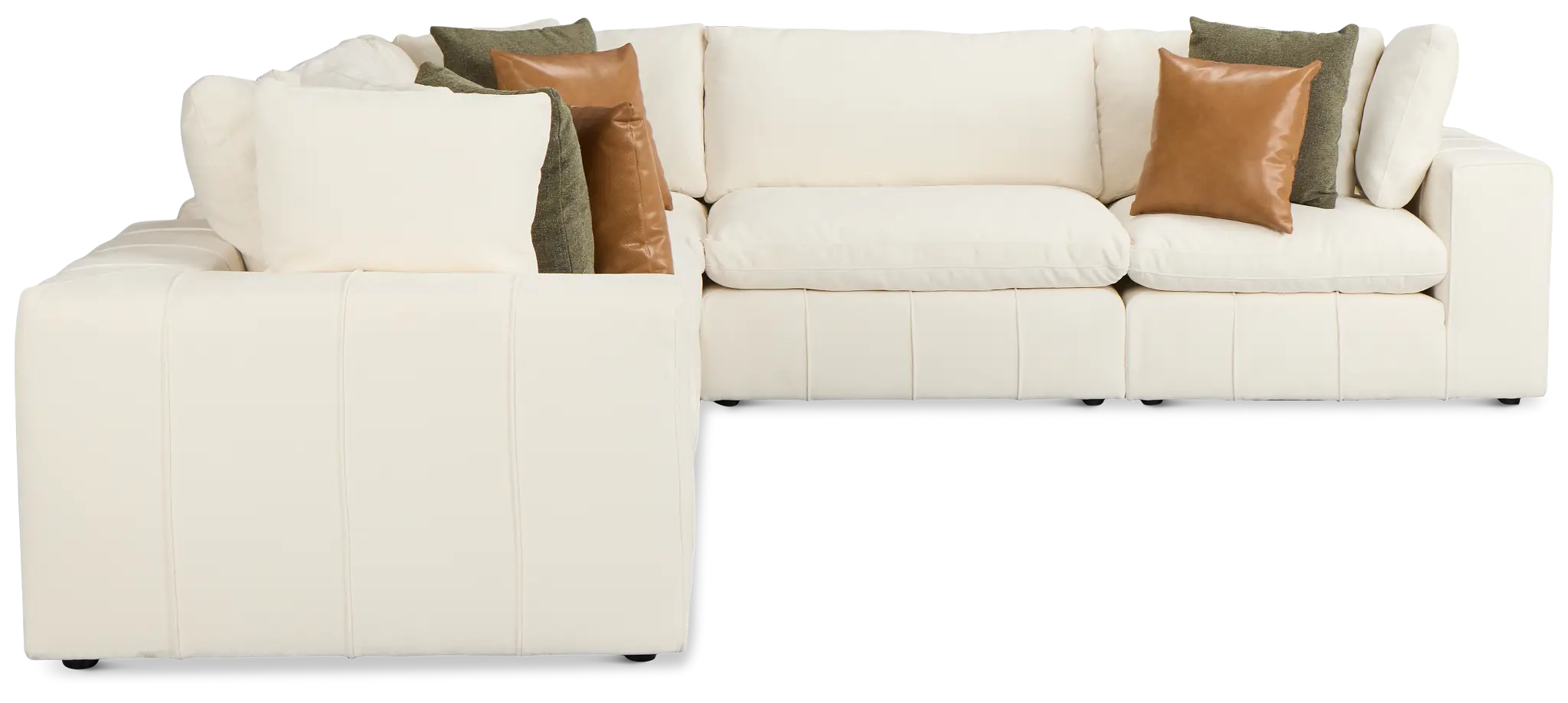Cruz White Fabric 5-piece Modular Sectional With Console Cruz White Fabric 5-piece Modular Sectional With Console