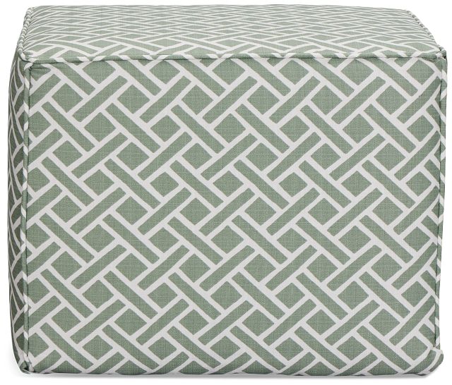 Eastwood Green Fabric Accent Pouf