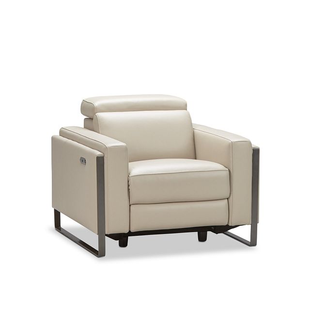 Atlas Taupe Lthr/vinyl Power Recliner With Power Headrest