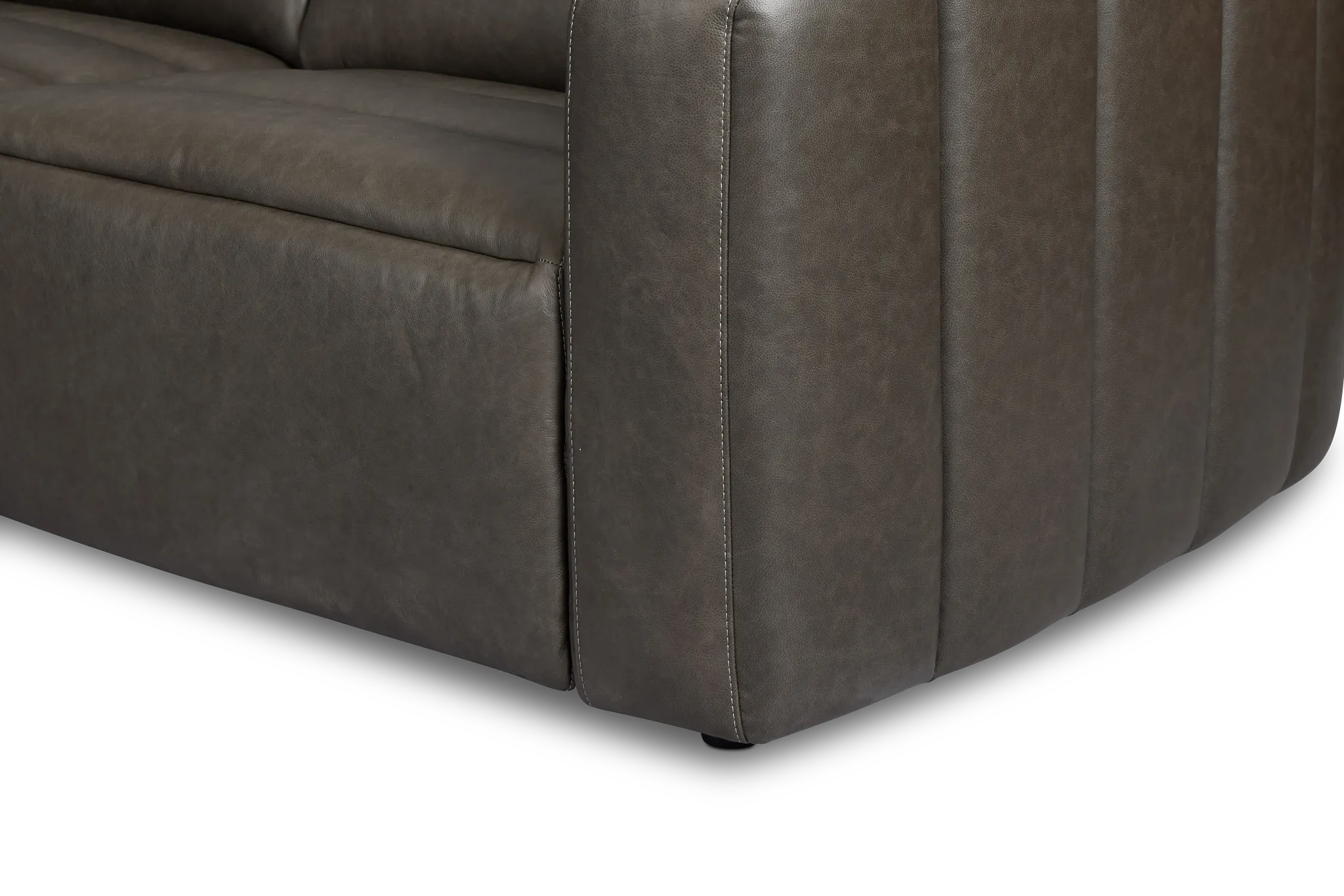 Jace Dark Gray Lthr/vinyl Small Dual Power Left Chaise Sectional