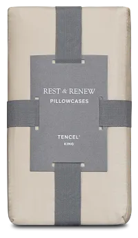 Rest & Renew Tencel Beige 300 Thread Set Of 2 Pillowcases