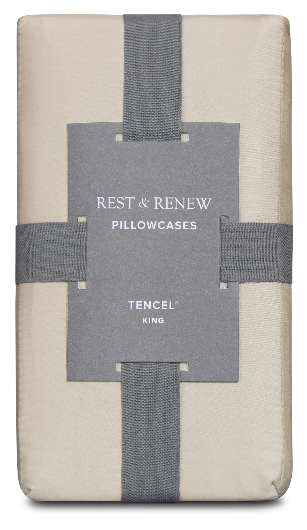 Rest & Renew Tencel Beige 300 Thread Set Of 2 Pillowcases