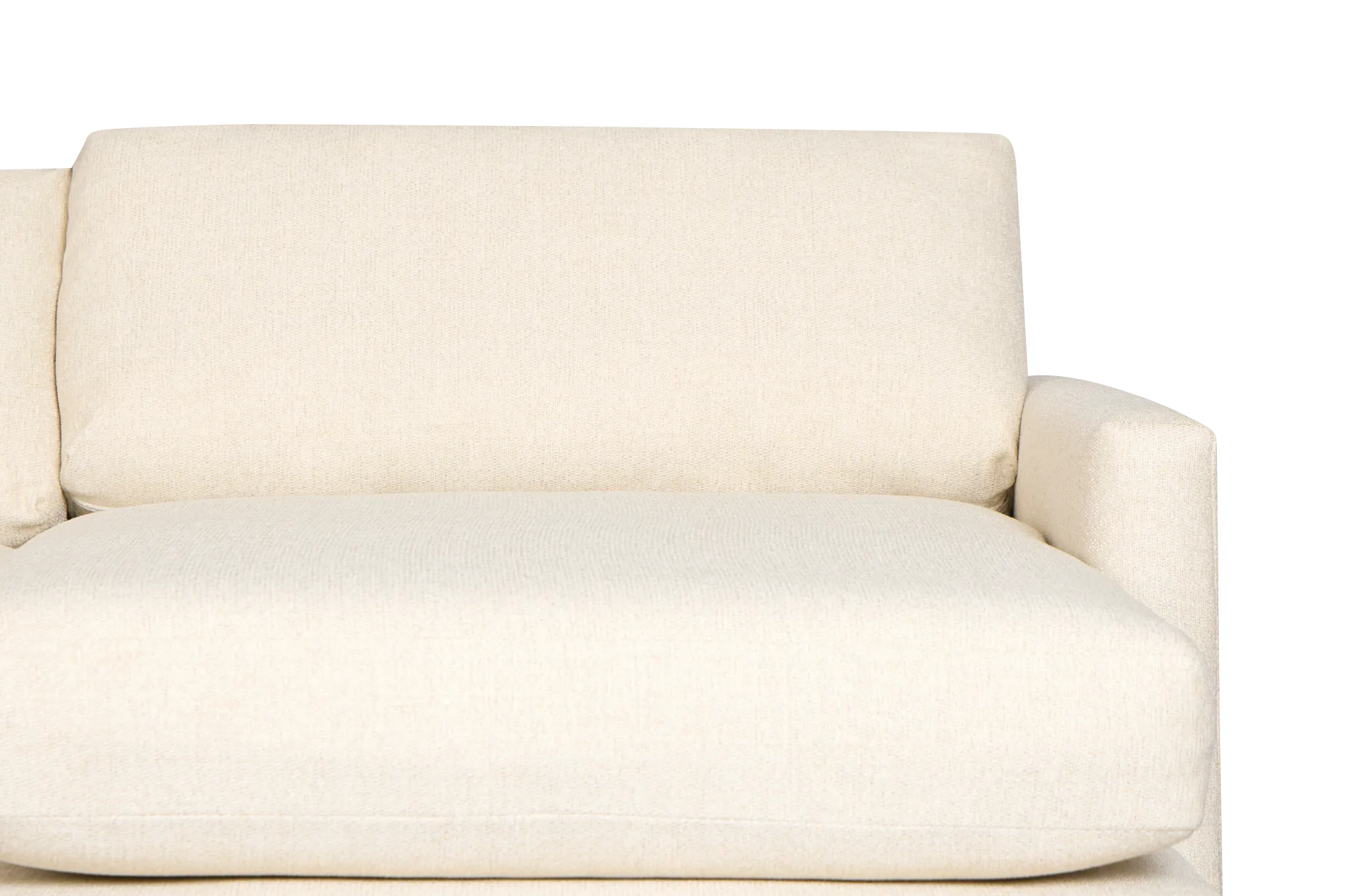 Maxwell Light Beige Fabric Small Right Chaise Sectional