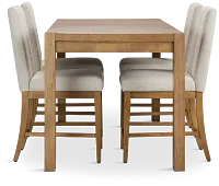 Tahoe Light Tone High Table & 4 Upholstered Barstools