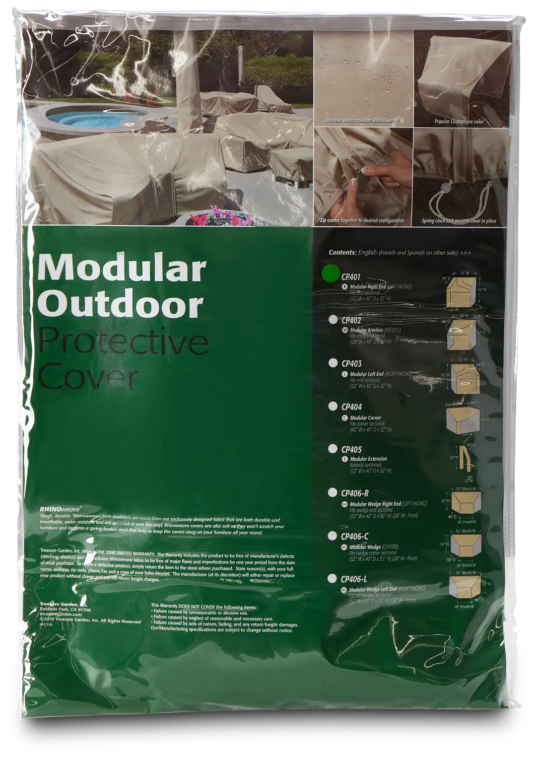 Khaki Left Modular End Piece Outdoor Cover Khaki Left Modular End Piece Outdoor Cover