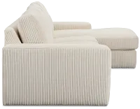 Charlie Ivory Fabric Small Right Chaise Sectional