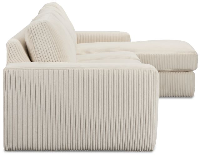 Charlie Ivory Fabric Small Right Chaise Sectional