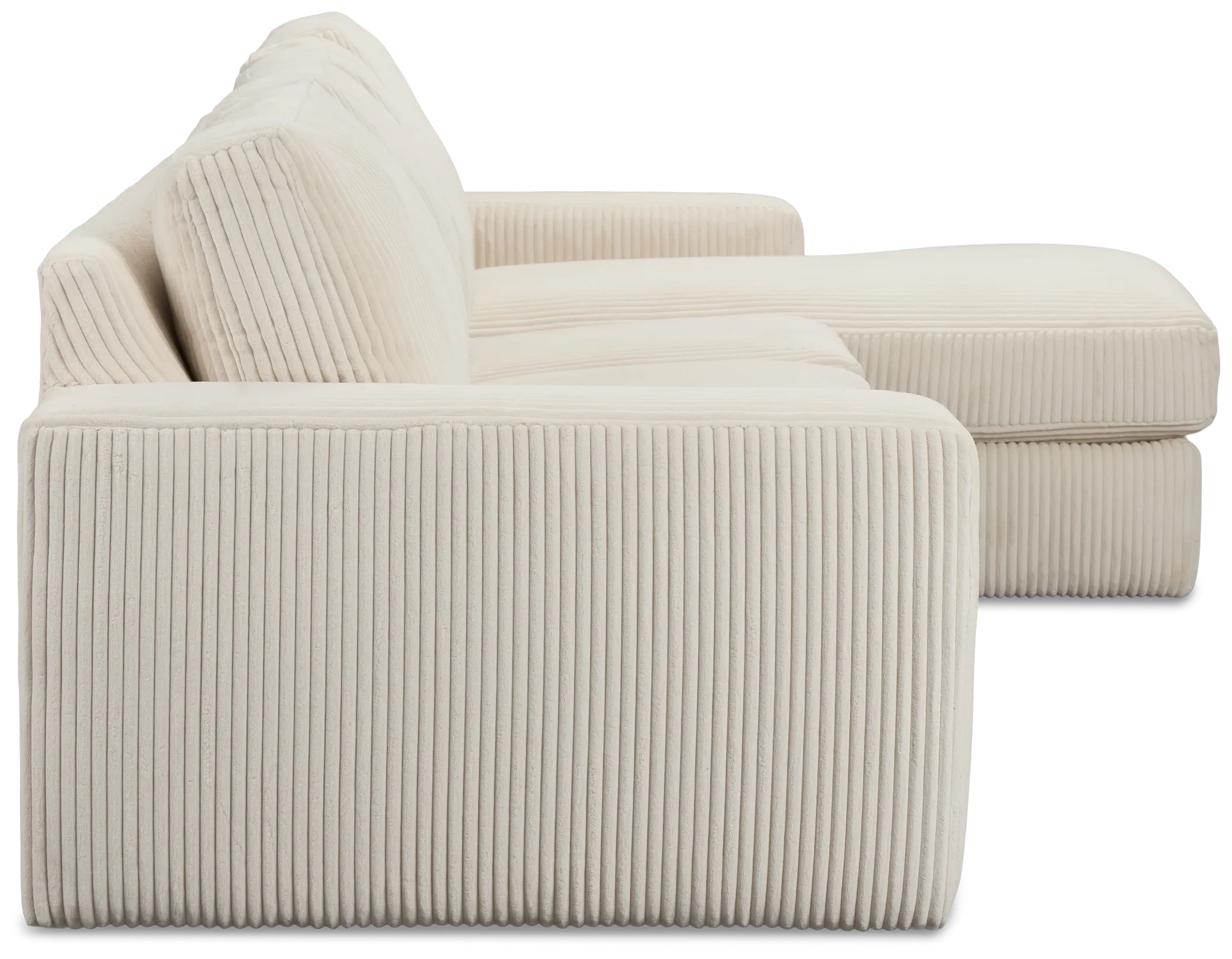 Charlie Ivory Fabric Small Right Chaise Sectional