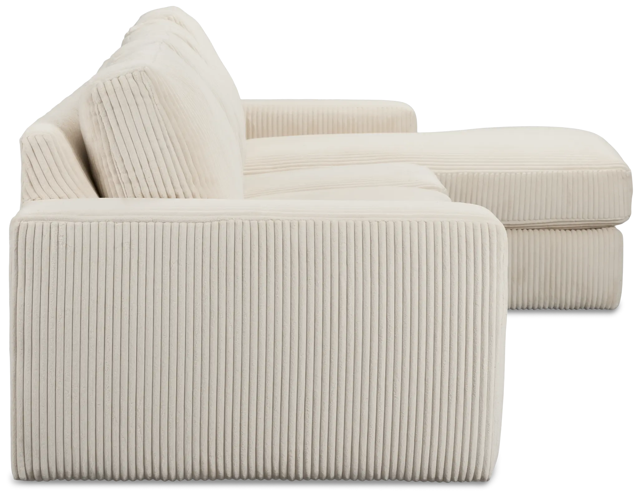 Charlie Ivory Fabric Small Right Chaise Sectional Charlie Ivory Fabric Small Right Chaise Sectional