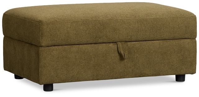 Carmen Green Fabric Storage Ottoman