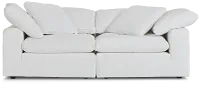 Nixon White Fabric 2-piece Modular Sofa