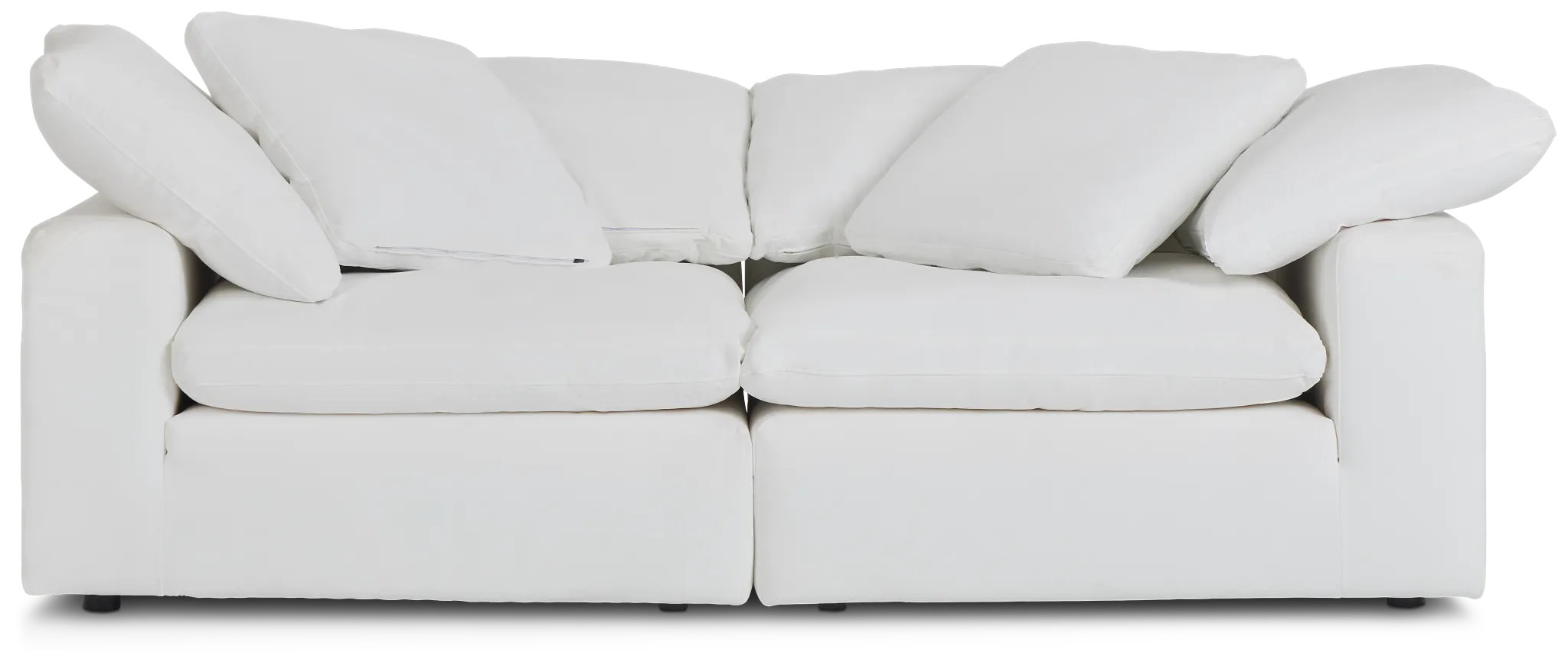 Nixon White Fabric 2-piece Modular Sofa