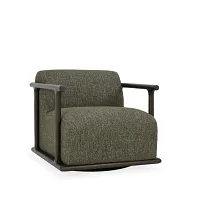 Coal Green Fabric Swivel Accent Chair