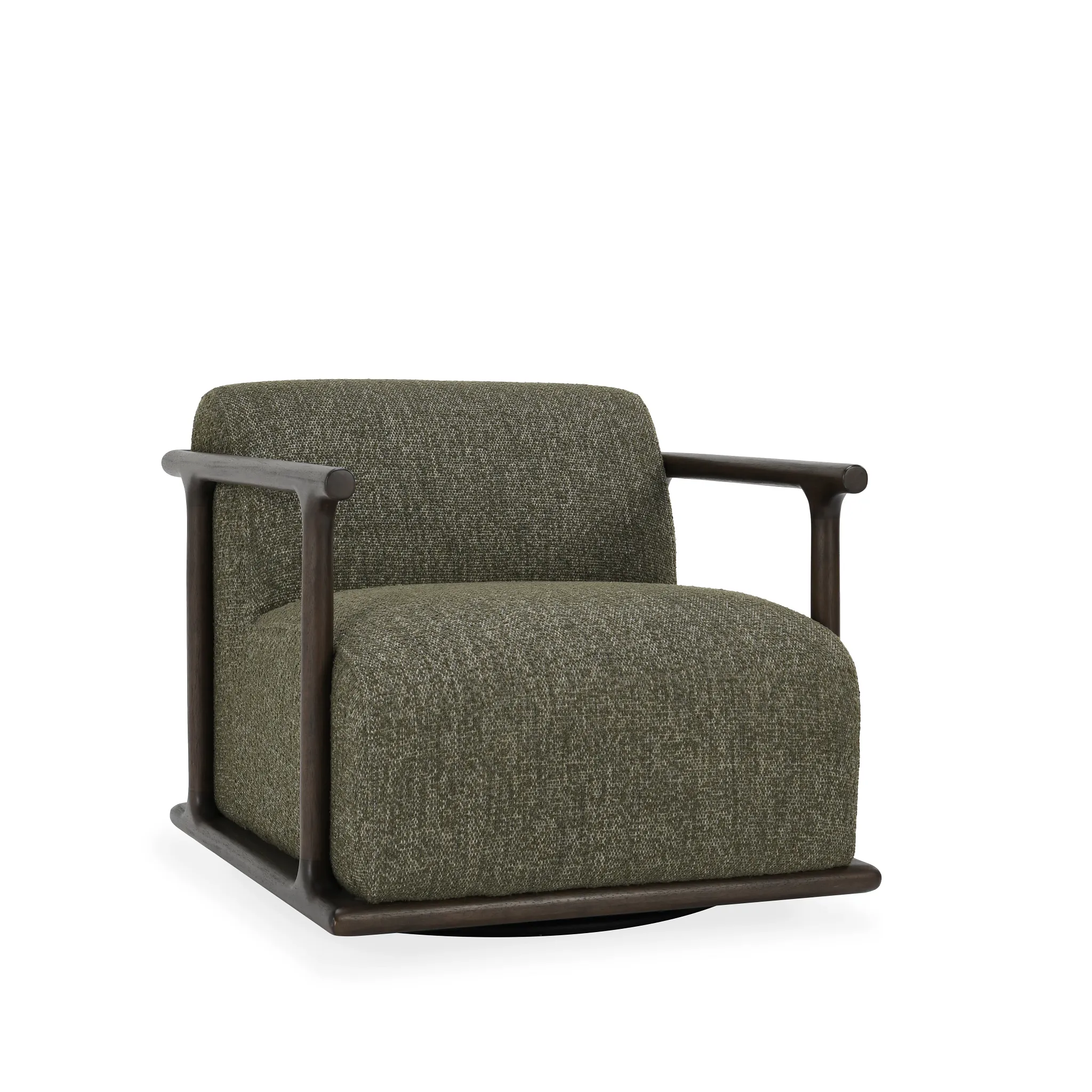 Coal Green Fabric Swivel Accent Chair