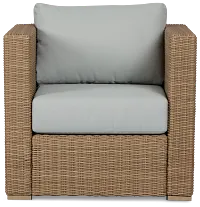 Montecito Light Tone Chair With Light Blue Cushions