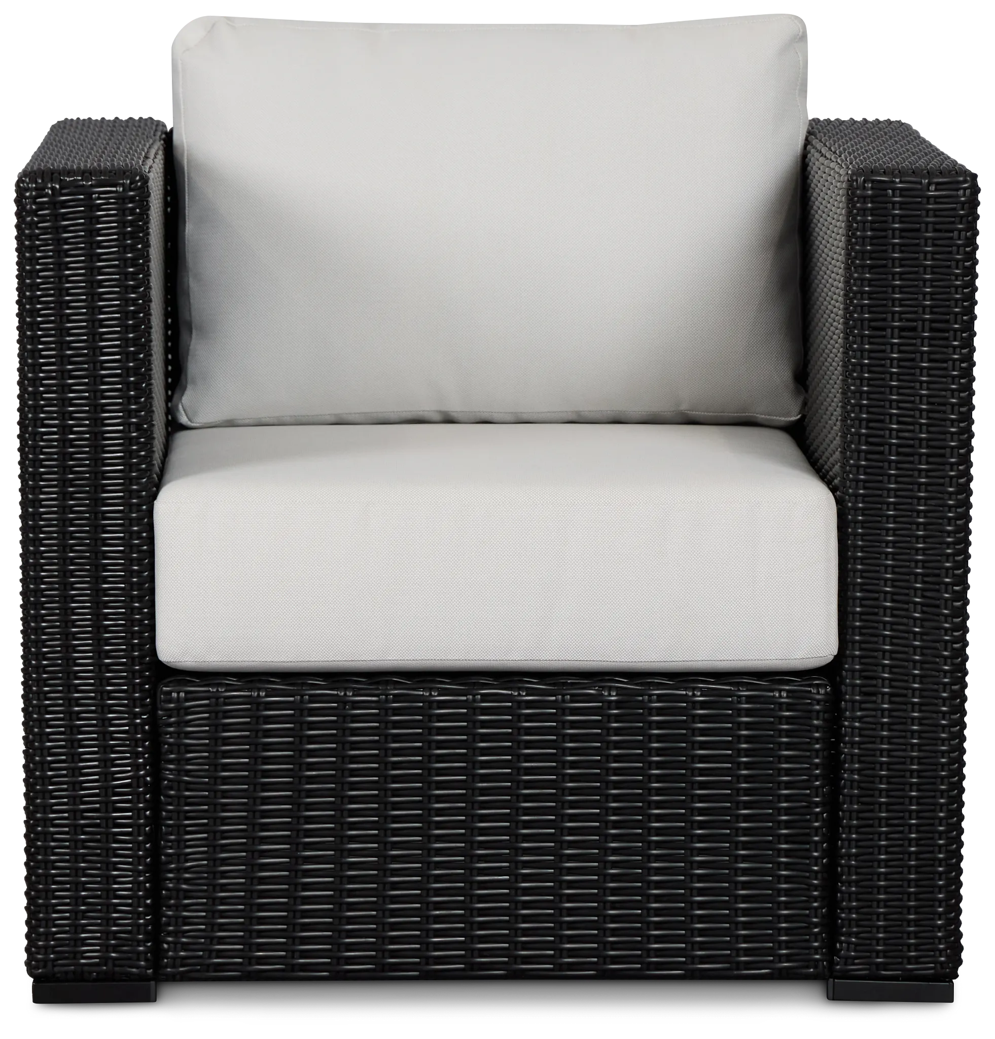 Montecito Black Chair With Light Beige Cushions