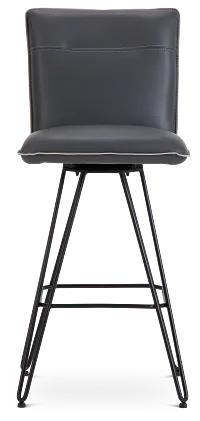 Demi Dark Gray Swivel 30" Upholstered Barstool
