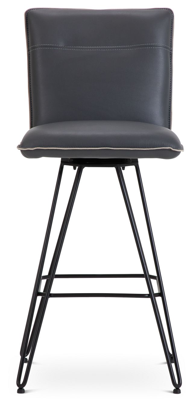 Demi Dark Gray Swivel 30" Upholstered Barstool