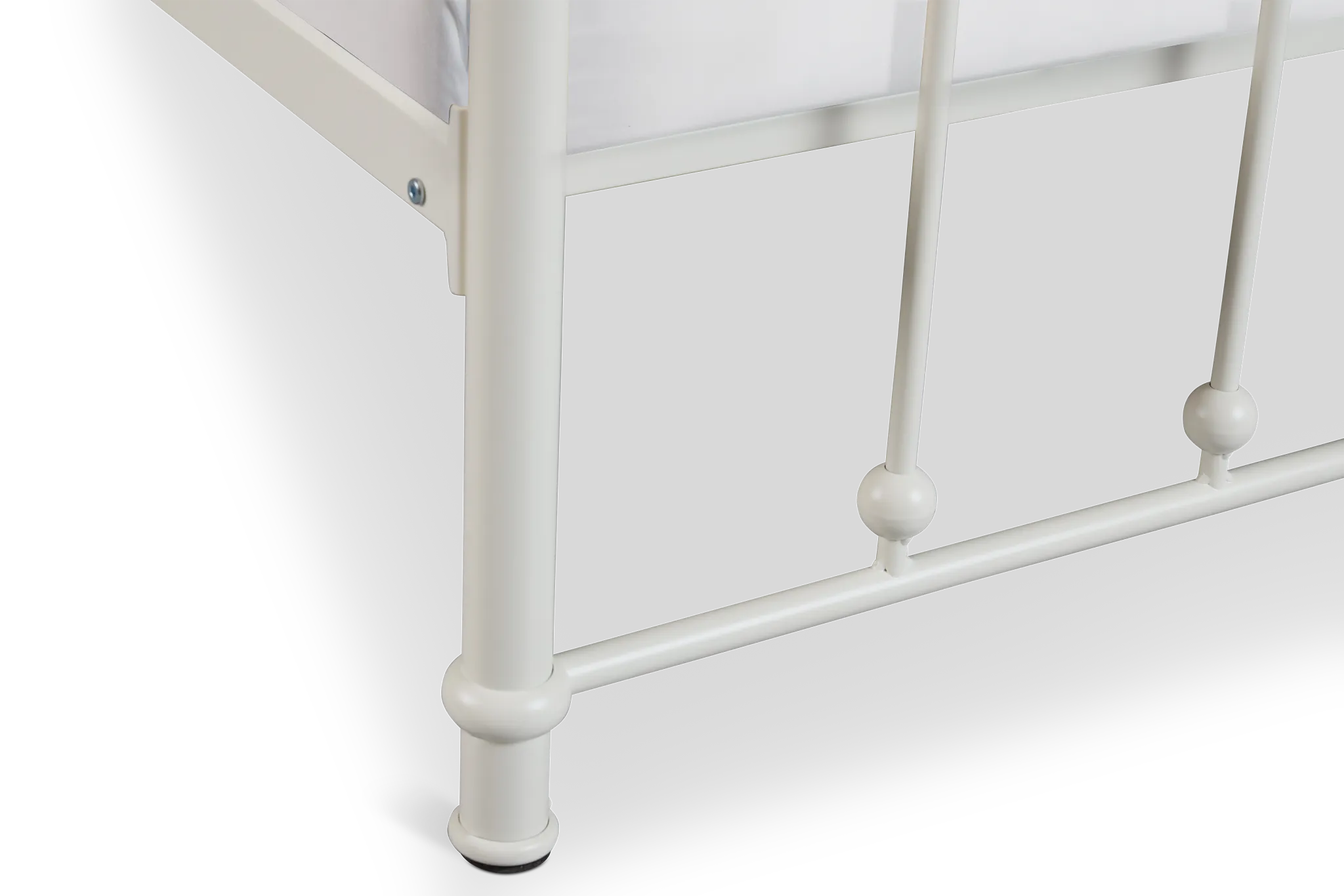 Rory White Metal Panel Bed