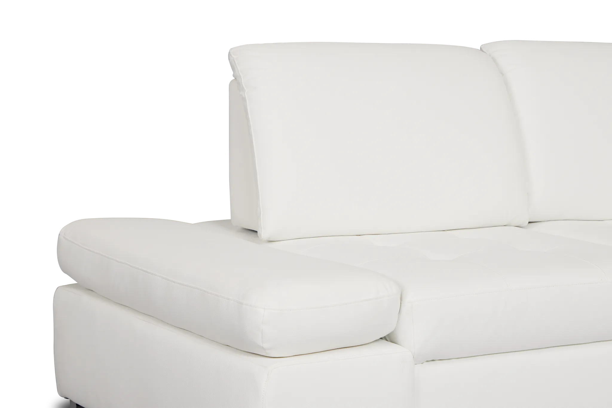 Eden White Lthr/vinyl Medium Right Chaise Sleeper Sectional
