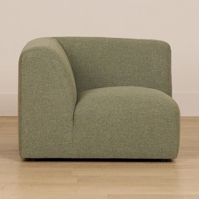 Baylor Green Fabric Corner Chair