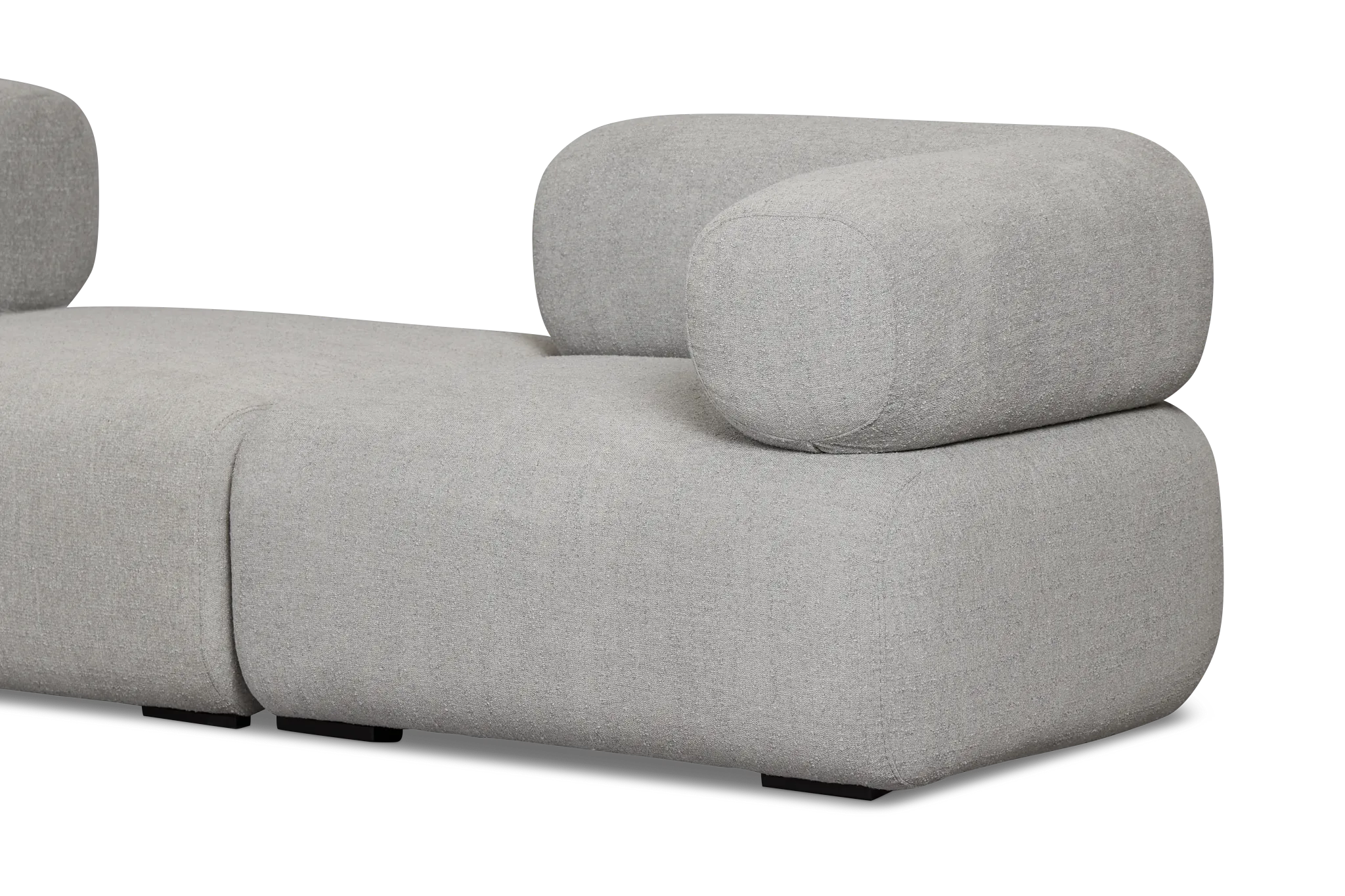 Celeste Light Gray Fabric 5-piece Modular Sectional With Armless Ottoman