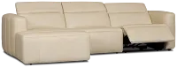 Jace Ivory Lthr/vinyl Left Chaise Power Reclining Sectional