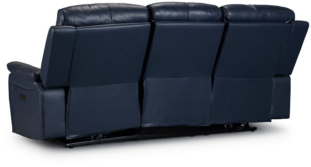 Maverick Blue Lthr/vinyl Power Reclining Sofa