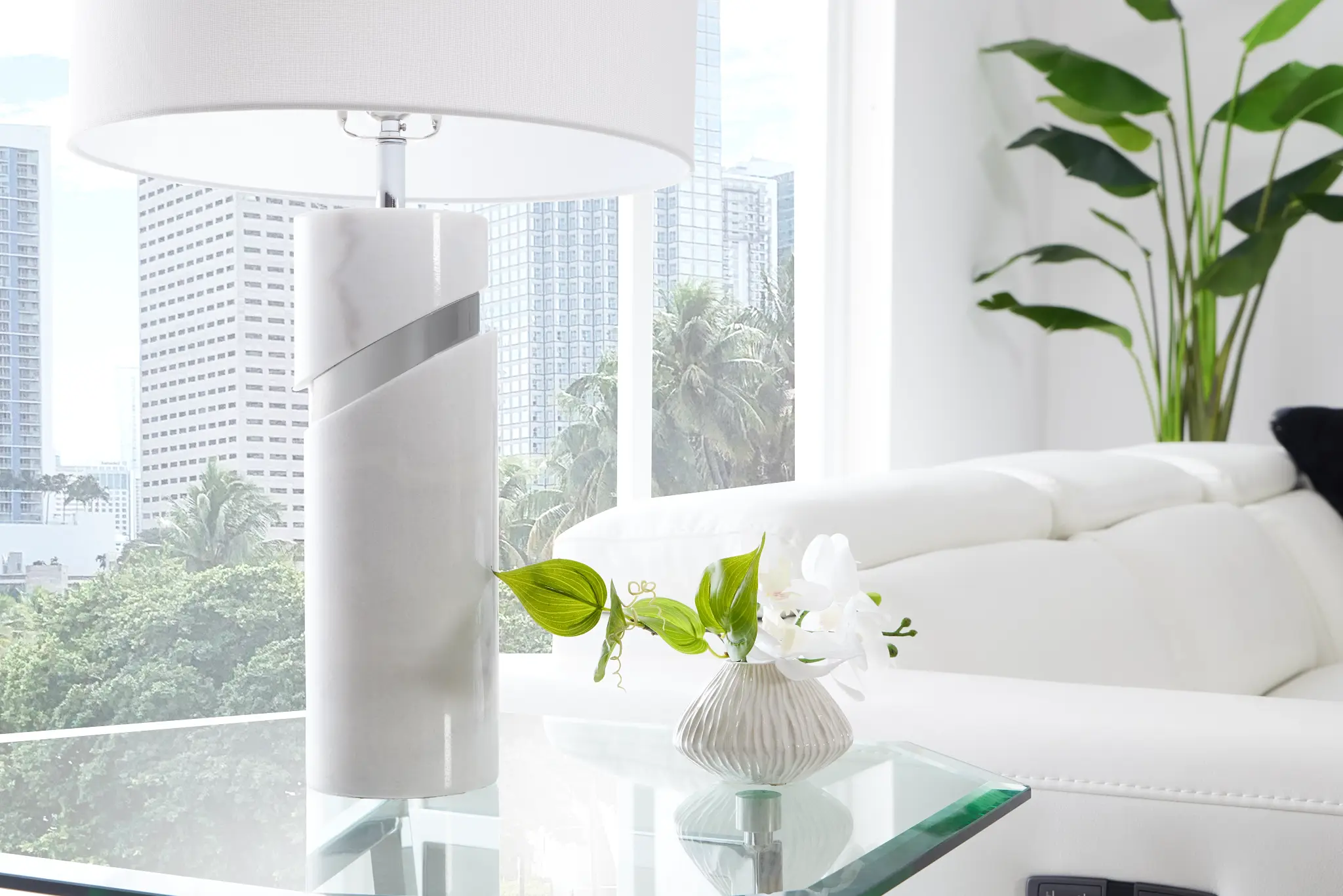 Nara White Marble Table Lamp Nara White Marble Table Lamp